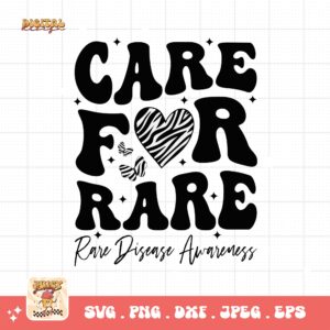Care For Rare Png Svg, Rare Disease Support Svg, Ehlers danlos Syndrome Png Cricut Designs, Zebra Ribbon Svg