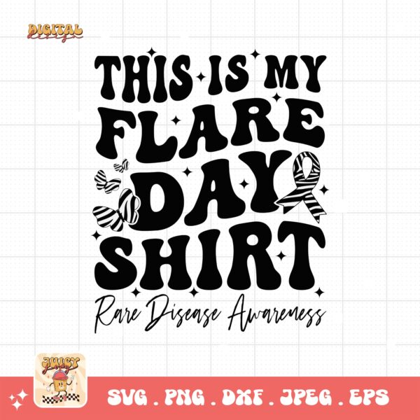 This Is My Flare Day Shirt Png Svg, Rare Disease Support Svg, Ehlers danlos Syndrome Png Cricut Designs, Zebra Ribbon Svg