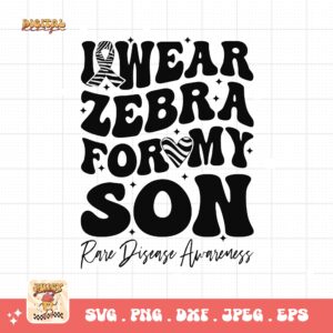 I Wear Zebra for My Son Png Svg, Rare Disease Support Svg, Ehlers danlos Syndrome Png Cricut Designs, Zebra Ribbon Svg