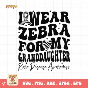 I Wear Zebra for My Granddaughter Png Svg, Rare Disease Support Svg, Ehlers danlos Syndrome Png Cricut Designs, Zebra Ribbon Svg