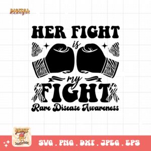 Her Fight Is My Fight Png Svg, Rare Disease Support Svg, Ehlers danlos Syndrome Png Cricut Designs, Zebra Ribbon Svg