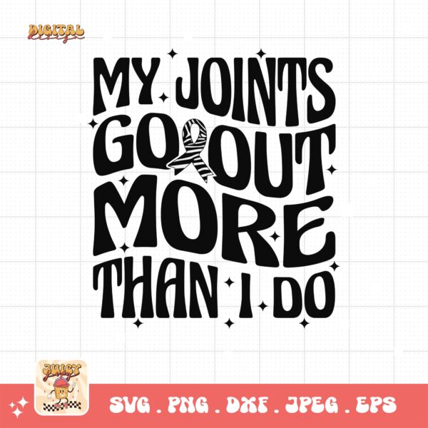 My Joints Go Out Png Svg, Rare Disease Support Svg, Ehlers danlos Syndrome Png Cricut Designs, Zebra Ribbon Svg