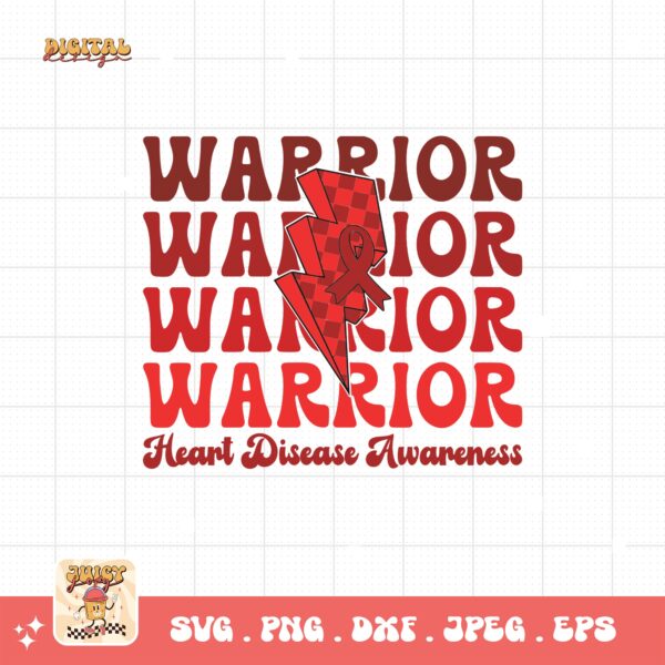Heart Disease Awareness Png Svg, Heart Disease Warrior Png, Red Ribbon Svg Cricut Sublimation Design