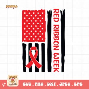 Red Ribbon Week Svg Png, Red Ribbon Week Flag Svg, Drug Free Svg, Red Ribbon Awareness Svg Cricut Sublimation Design