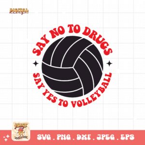 Red Ribbon Week Svg Png, Say No To Drugs Say Yes To Volleyball Svg, Drug Free Svg, Red Ribbon Awareness Svg Cricut Sublimation Design