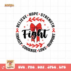 Red Ribbon Week Svg Png, Fight Believe Hope Strength Svg, Family Courage Love Support Svg, Drug Free Svg, Red Ribbon Awareness Svg Cricut