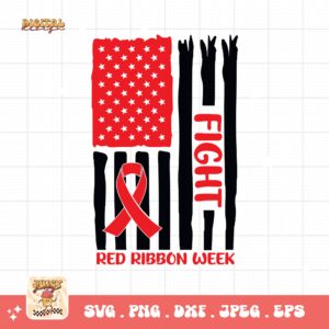 Red Ribbon Week Svg Png, Red Ribbon Week Flag Svg, Drug Free Svg, Red Ribbon Awareness Svg Cricut Sublimation Design