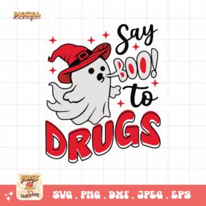Red Ribbon Week Svg Png, Say Boo To Drugs Svg, Drug Free Svg, Red Ribbon Awareness Svg Cricut Sublimation Design