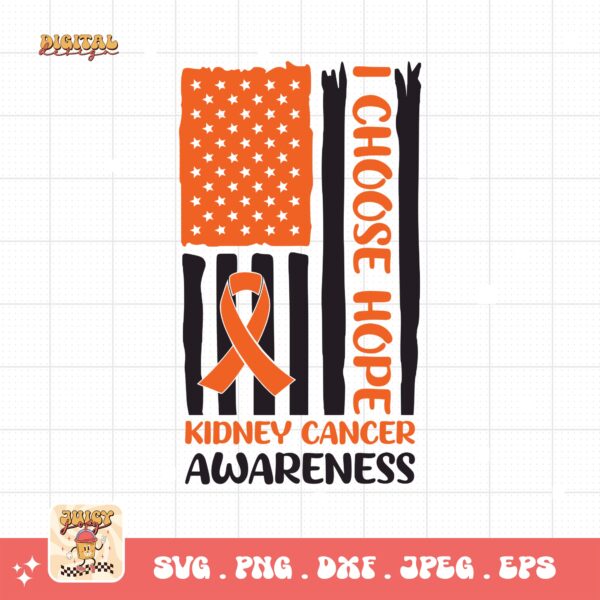 Kidney Cancer Awareness Png Svg, Kidney Cancer Flag Svg Cricut, Orange Ribbon Png Sublimation Designs