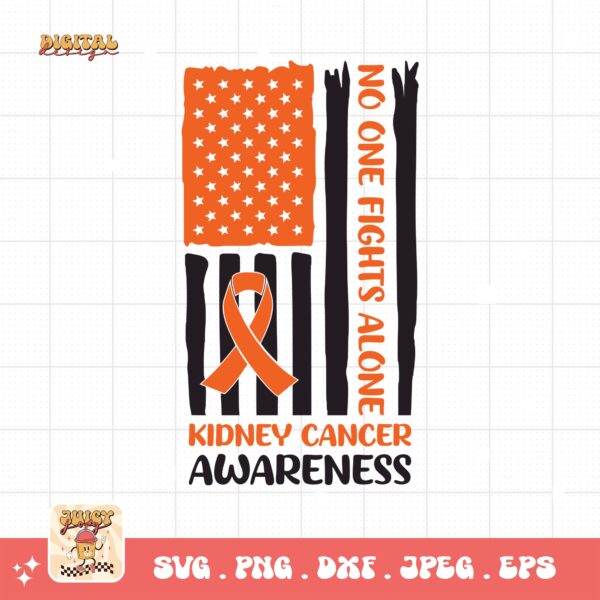 Kidney Cancer Awareness Png Svg, Kidney Cancer Flag Svg Cricut, Orange Ribbon Png Sublimation Designs