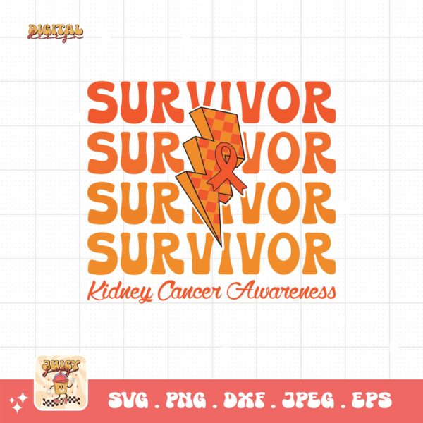 Kidney Cancer Awareness Png Svg, Kidney Cancer Survivor Svg Cricut, Orange Ribbon Png Sublimation Designs