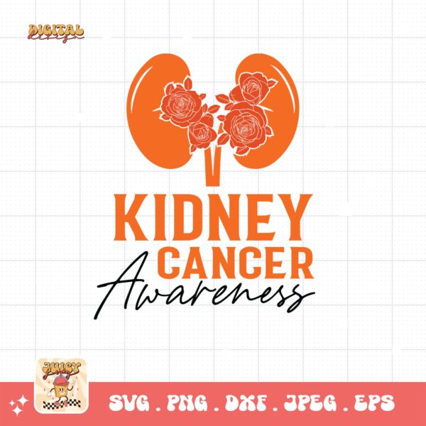 Kidney Cancer Awareness Png Svg, Kidney Cancer Awareness Svg Cricut, Orange Ribbon Png Sublimation Designs