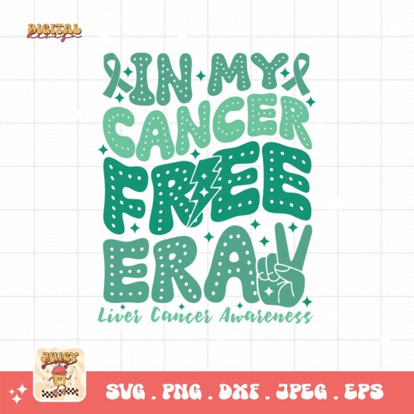 In My Cancer Free Era Svg, Liver Cancer Awareness Svg Png, Emerald Green Ribbon Svg Cricut Sublimation Design