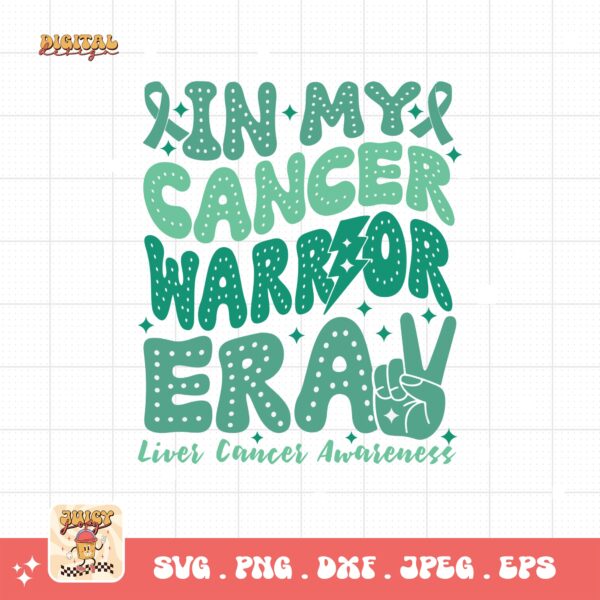 In My Cancer Warrior Era Svg, Liver Cancer Awareness Svg Png, Emerald Green Ribbon Svg Cricut Sublimation Design