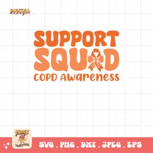 Support Squad Svg Png, Copd Awareness Svg Png, Orange Ribbon, Chronic Obstructive Pulmonary Disease Svg