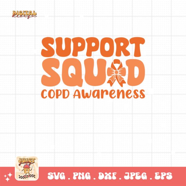 Support Squad Svg Png, Copd Awareness Svg Png, Orange Ribbon, Chronic Obstructive Pulmonary Disease Svg