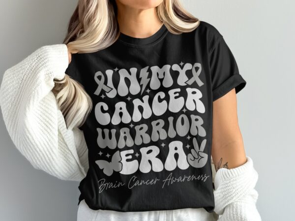 In My Cancer Warrior Era Svg Png, Brain Tumor Awareness Svg Png, Grey Ribbon Brain Cancer Svg Cricut File Sublimation Design - Image 3