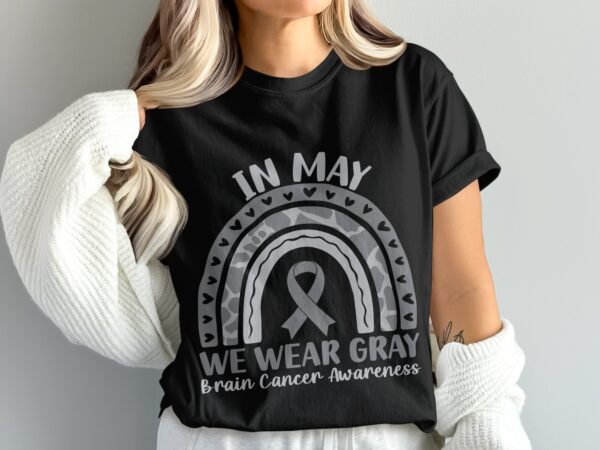 In May We Wear Gray Svg Png, Brain Tumor Awareness Svg Png, Grey Ribbon Brain Cancer Svg Cricut File Sublimation Design - Image 3