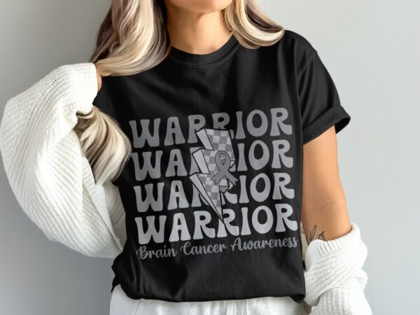 Brain Cancer Warrior Svg Png, Brain Tumor Awareness Svg Png, Grey Ribbon Brain Cancer Svg Cricut File Sublimation Design - Image 3
