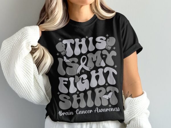 This is My Fight Shirt Svg Png, Brain Tumor Awareness Svg Png, Grey Ribbon Brain Cancer Svg Cricut File Sublimation Design - Image 3