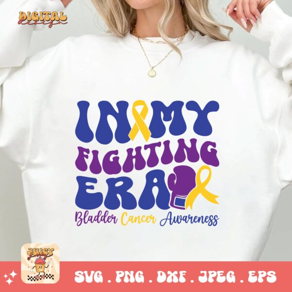 In My Fighting Era Svg, Bladder Cancer Awareness Svg Png, Bladder Cancer Ribbon Support Svg Cricut File Sublimation Design - Image 2