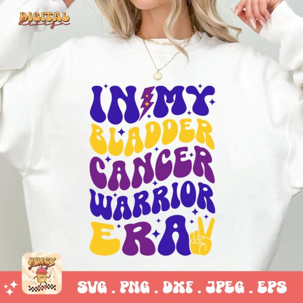 In My Bladder Cancer Warrior Era Svg, Bladder Cancer Awareness Svg Png, Bladder Cancer Ribbon Support Svg Cricut File Sublimation Design - Image 2