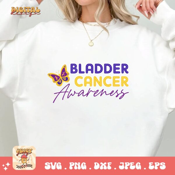 Bladder Cancer Awareness Svg, Bladder Cancer Awareness Svg Png, Bladder Cancer Ribbon Support Svg Cricut File Sublimation Design - Image 2
