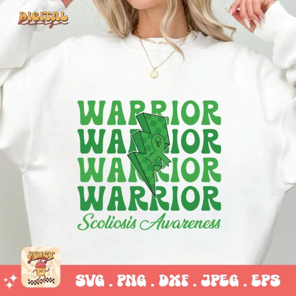 Scoliosis Awareness Svg Png, Scoliosis Warrior Svg, Green Ribbon Svg, Scoliosis Support Svg Cricut File - Image 2