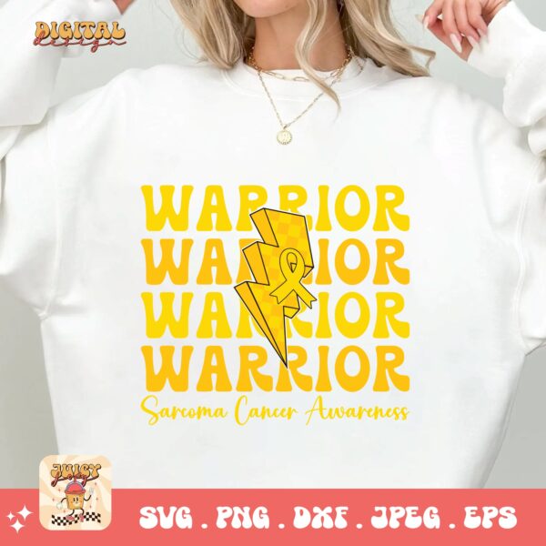 Sarcoma Cancer Warrior Svg, Sarcoma Cancer Awareness Svg Png, Yellow Ribbon Svg, Sarcoma Support Cricut Sublimation Design - Image 2