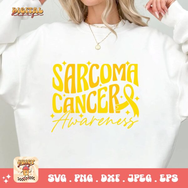 Sarcoma Cancer Awareness Svg, Sarcoma Cancer Awareness Svg Png, Yellow Ribbon Svg, Sarcoma Support Cricut Sublimation Design - Image 2