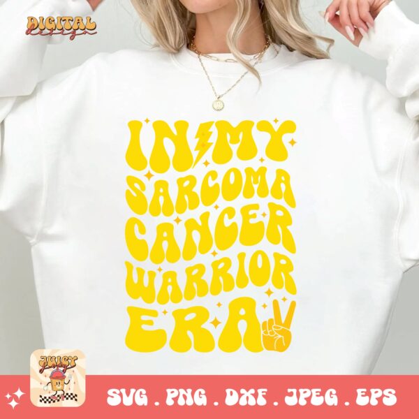 In My Sarcoma Cancer Warrior Era Svg, Sarcoma Cancer Awareness Svg Png, Yellow Ribbon Svg, Sarcoma Support Cricut Sublimation Design - Image 2