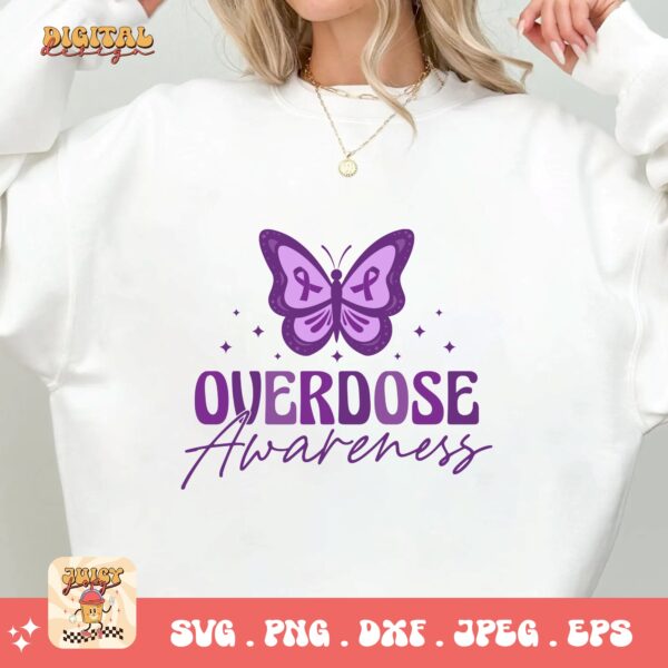 Overdose Awareness Svg Png, Overdose Awareness Svg, Addiction Awareness Recovery Svg Cricut File Sublimation Design - Image 2