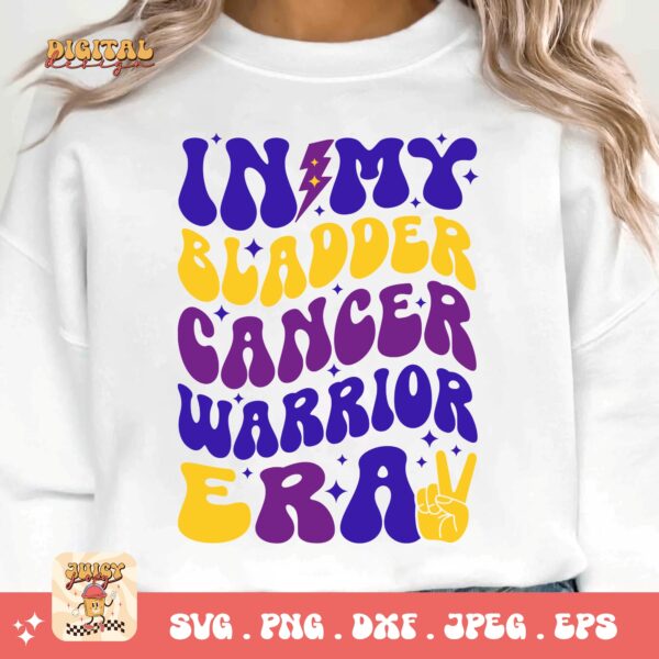 In My Bladder Cancer Warrior Era Svg, Bladder Cancer Awareness Svg Png, Bladder Cancer Ribbon Support Svg Cricut File Sublimation Design - Image 3