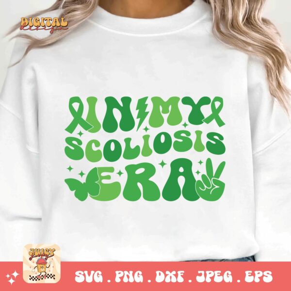 Scoliosis Awareness Svg Png, In My Scoliosis Era Svg, Green Ribbon Svg, Scoliosis Support Svg Cricut File - Image 3