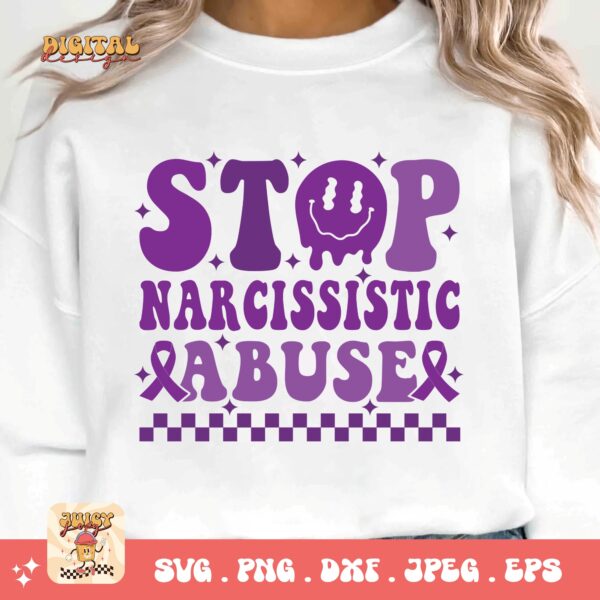 Stop Narcissistic Abuse Svg, Narcissistic Abuse Awareness Svg Png, Purple Ribbon Svg, Support Svg Cricut File Sublimation - Image 3
