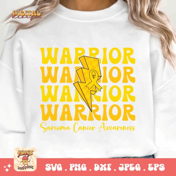 Sarcoma Cancer Warrior Svg, Sarcoma Cancer Awareness Svg Png, Yellow Ribbon Svg, Sarcoma Support Cricut Sublimation Design - Image 3