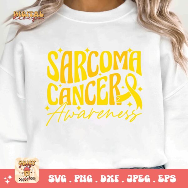 Sarcoma Cancer Awareness Svg, Sarcoma Cancer Awareness Svg Png, Yellow Ribbon Svg, Sarcoma Support Cricut Sublimation Design - Image 3
