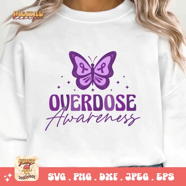 Overdose Awareness Svg Png, Overdose Awareness Svg, Addiction Awareness Recovery Svg Cricut File Sublimation Design - Image 3