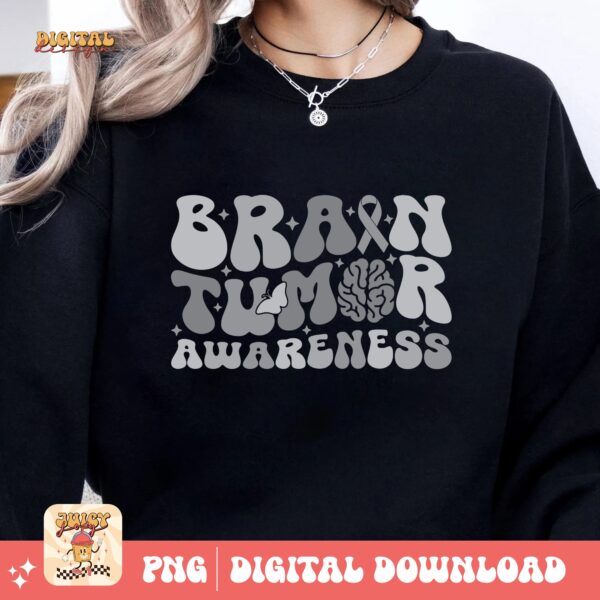 Brain Tumor Awareness Svg Png, Brain Tumor Awareness Svg Png, Grey Ribbon Brain Cancer Svg Cricut File Sublimation Design - Image 2