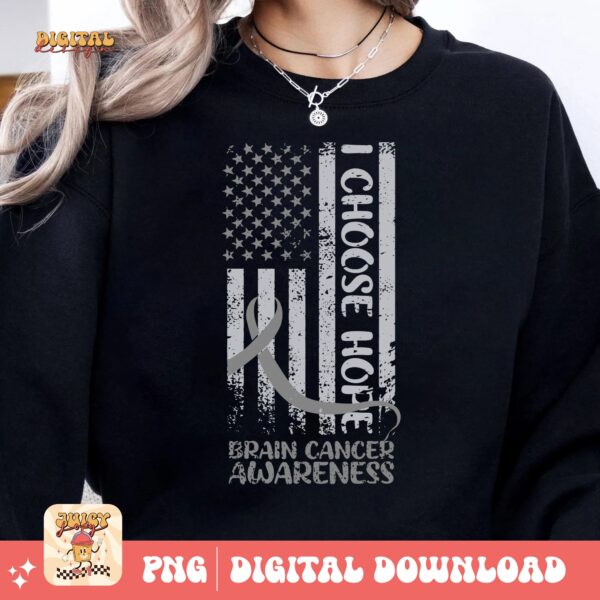 Brain Cancer Flag Svg Png, Brain Tumor Awareness Svg Png, Grey Ribbon Brain Cancer Svg Cricut File Sublimation Design - Image 2