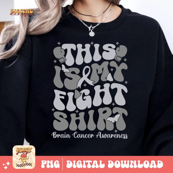 This is My Fight Shirt Svg Png, Brain Tumor Awareness Svg Png, Grey Ribbon Brain Cancer Svg Cricut File Sublimation Design - Image 2