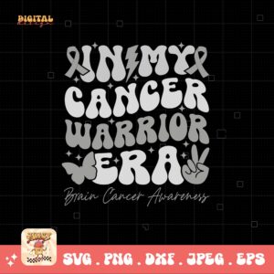In My Cancer Warrior Era Svg Png, Brain Tumor Awareness Svg Png, Grey Ribbon Brain Cancer Svg Cricut File Sublimation Design