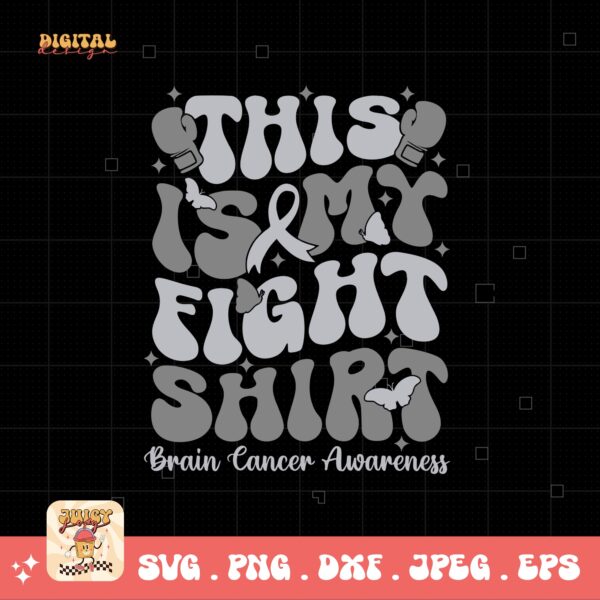 This is My Fight Shirt Svg Png, Brain Tumor Awareness Svg Png, Grey Ribbon Brain Cancer Svg Cricut File Sublimation Design