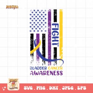 Bladder Cancer Flag Svg, Bladder Cancer Awareness Svg Png, Bladder Cancer Ribbon Support Svg Cricut File Sublimation Design