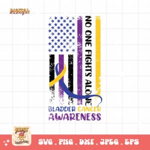 Bladder Cancer Flag Svg, Bladder Cancer Awareness Svg Png, Bladder Cancer Ribbon Support Svg Cricut File Sublimation Design