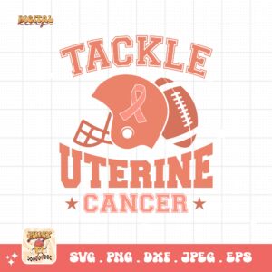Uterine Cancer Awareness Svg Png, Tackle Uterine cancer Svg, Peach Ribbon Svg, Endometrial Cancer Svg Cricut Cut File Sublimation