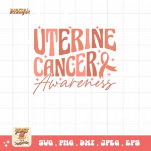 Uterine Cancer Awareness Svg Png, Uterine Cancer Awareness Svg, Peach Ribbon Svg, Endometrial Cancer Svg Cricut Cut File Sublimation