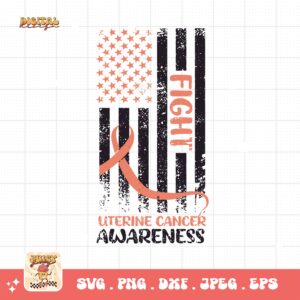 Uterine Cancer Awareness Svg Png, Uterine Cancer Awareness Flag Svg, Peach Ribbon Svg, Endometrial Cancer Svg Cricut Cut File Sublimation
