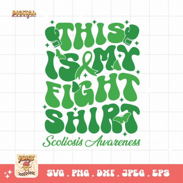 Scoliosis Awareness Svg Png, This is My Fight Shirt Svg, Green Ribbon Svg, Scoliosis Support Svg Cricut File