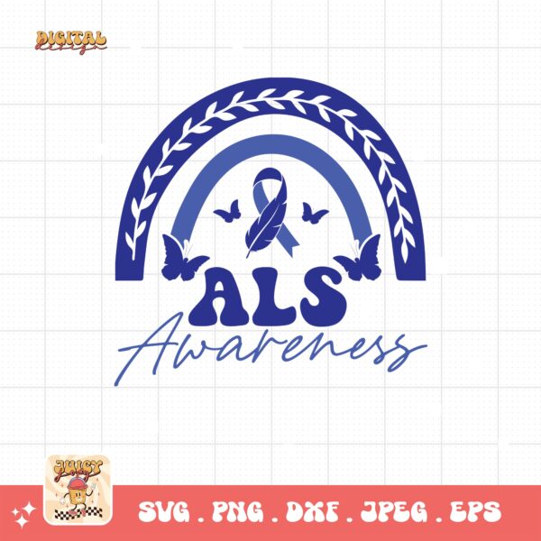 ALS Awareness Png Svg, ALS Awareness Rainbow Png , Als Support Svg Cricut File Sublimation Design